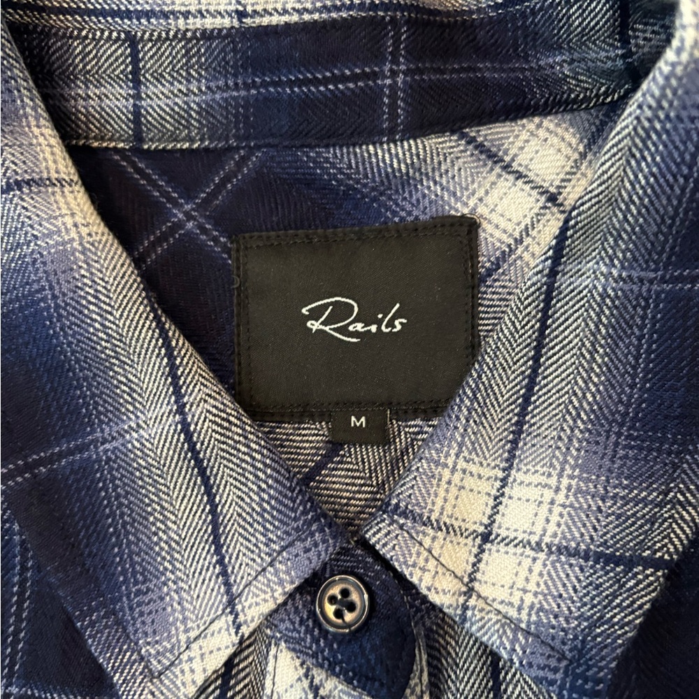 Rails Navy and White Checkered Shirt